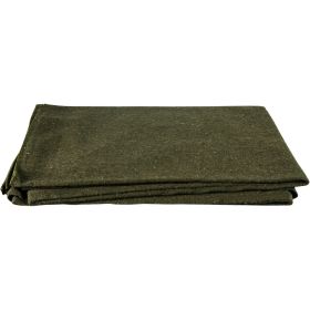 FRENCH ARMY STYLE WOOL BLANKET - FRENCH OLIVE