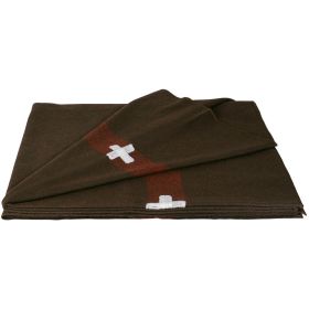 SWISS ARMY STYLE BLANKET - DEEP CHESTNUT BROWN