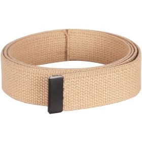 44" COTTON WEB BELT, 12 PACK BRASS BKL - KHAKI