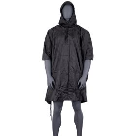 RIPSTOP PONCHO (Option: BLACK WITH REFLECTIVE STRIP)